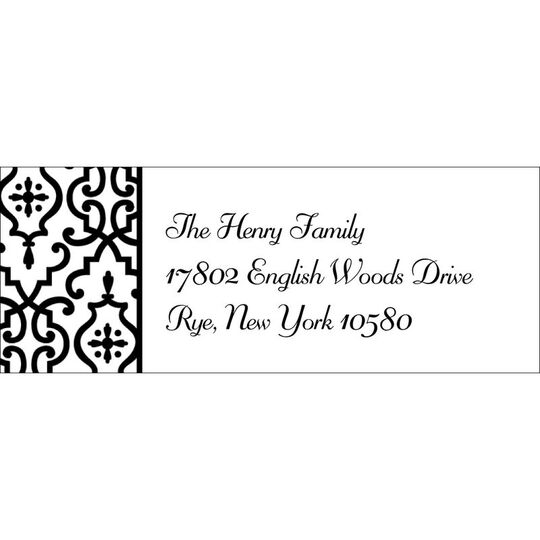 Black Wrought Iron Return Address Labels